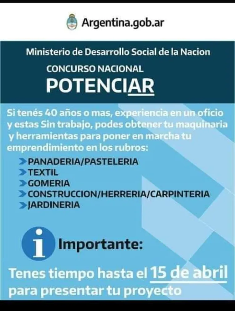 Lanzan "Potenciar", el concurso para que los mayores de 40 armen su propio emprendimiento
