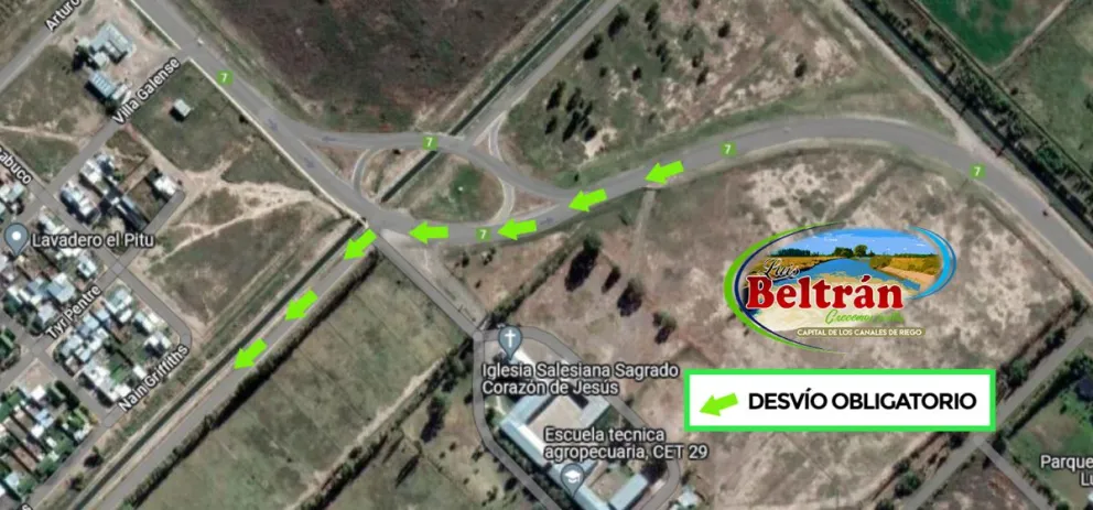 Por obras: informan sobre un nuevo desvío en el ingreso a Luis Beltrán