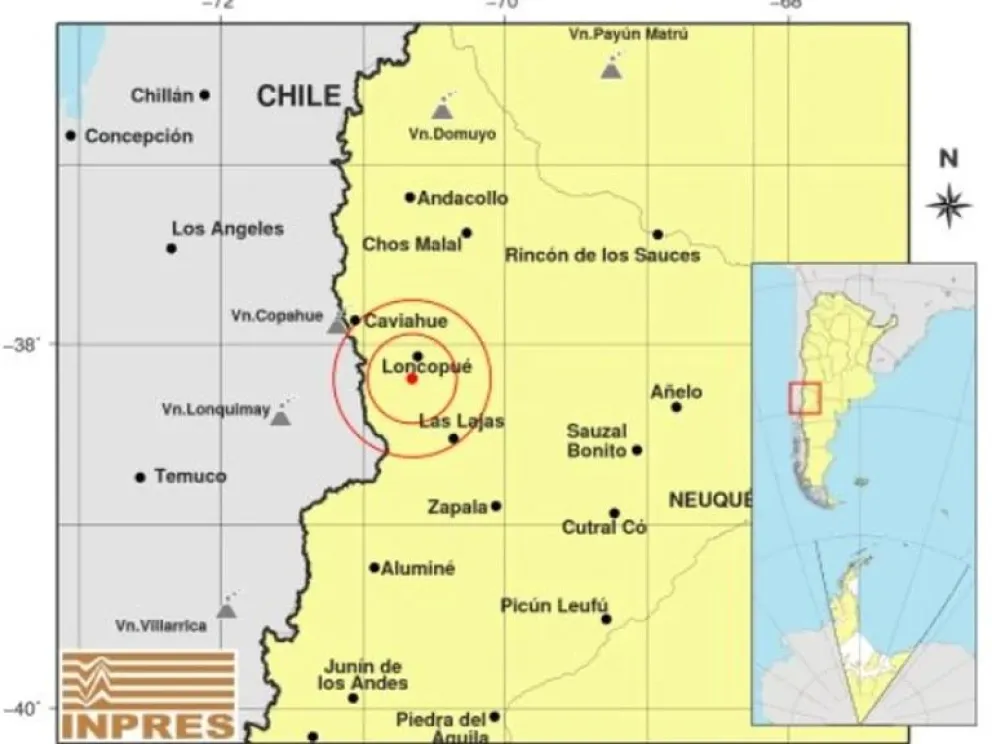 Se registró un fuerte sismo en Neuquén