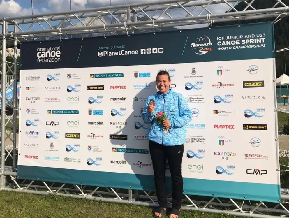 Martina Catalano, la palista choelense en el Mundial de Italia: "Al alcanzar una medalla el sufrimiento queda de lado, solo se disfruta"