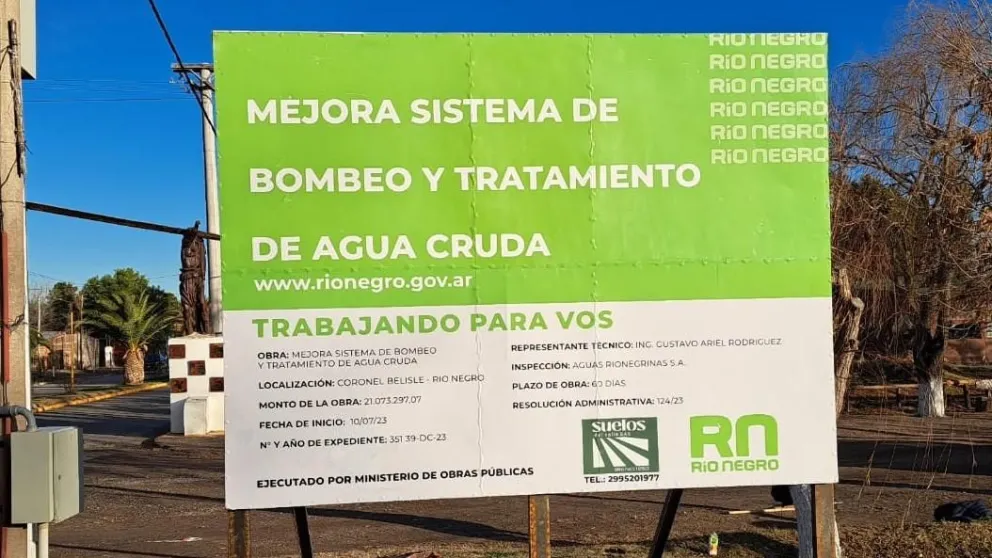 Belisle: inició la obra de mejoramiento del servicio de agua potable