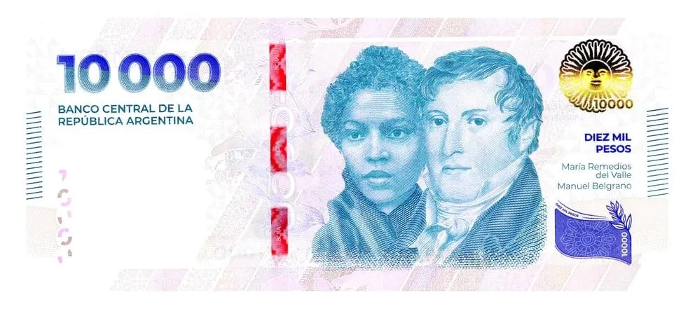 El Banco Central puso en circulación los nuevos billetes de 10.000 pesos