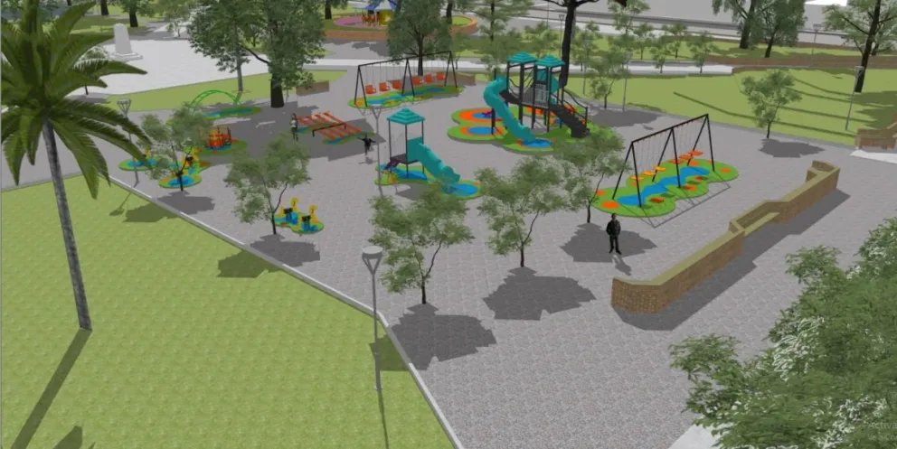 Acondicionamiento del sector de juegos en Plaza San Martín