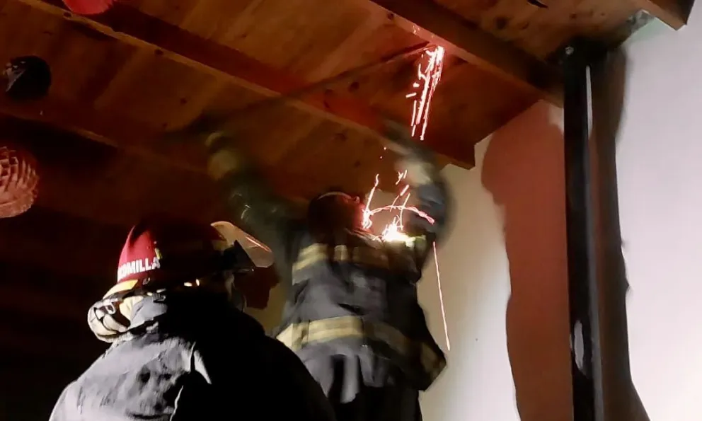 Intervención de bomberos. 