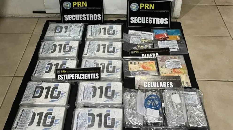La droga secuestra está valuada en $77 millones.Crédito: Policía de Río Negro