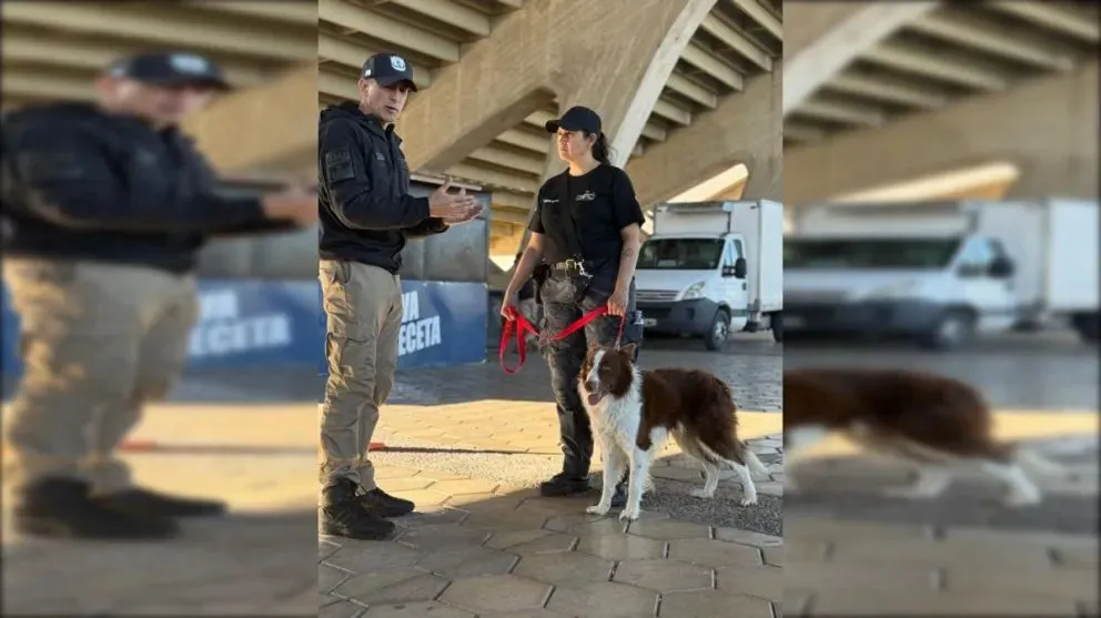 La mujer participó del VII Curso Internacional de Canes Detectores de Explosivos. Foto: Policía de Río Negro.