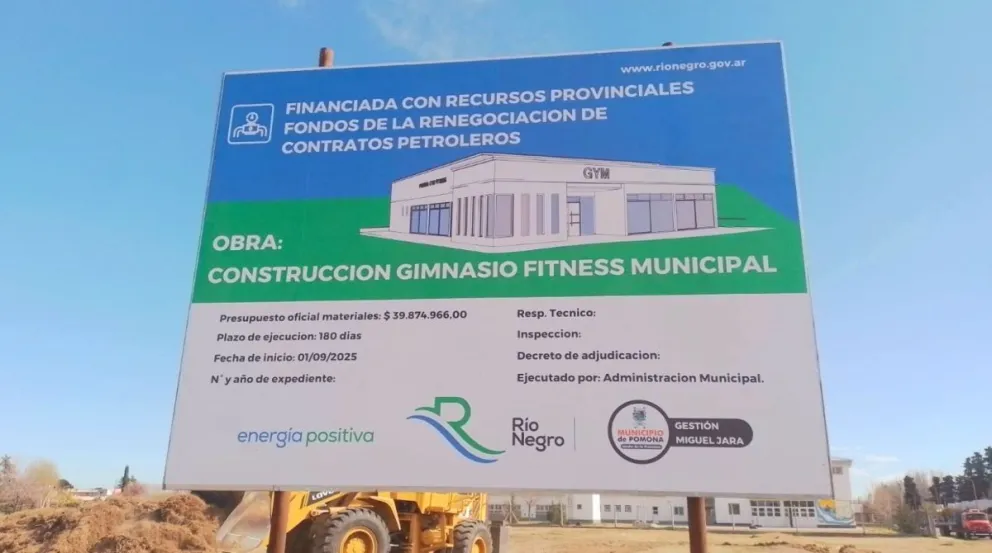 La obra del gimnasio avanza rápidamente. Foto: Municipalidad de Pomona. 