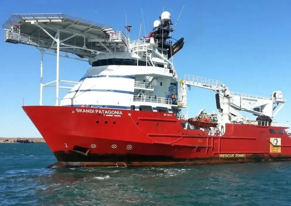 El Skandi Patagonia desarrollará tareas de apoyo en los trabajos. Foto gentileza.