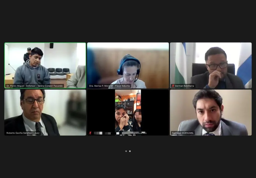 La audiencia se realizó vía zoom hoy a las 13: 30 hs. Foto: Captura 7 en Punto. 