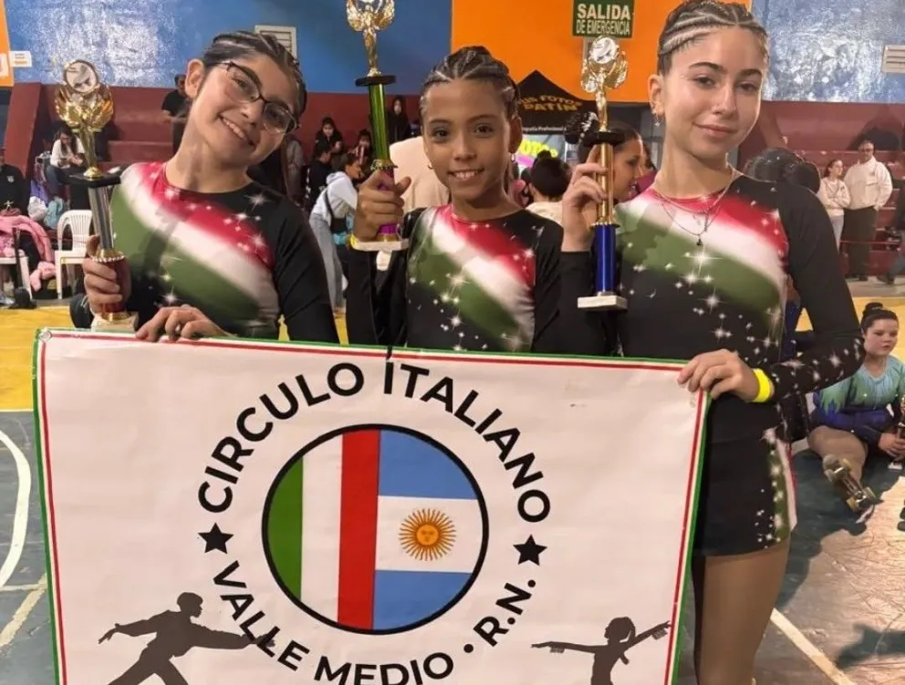 Las tres representantes del Círculo Italiano del Valle Medio lograron subir al podio en la fecha de la Liga Patagónica disputada en Cinco Saltos. Foto: gentileza.