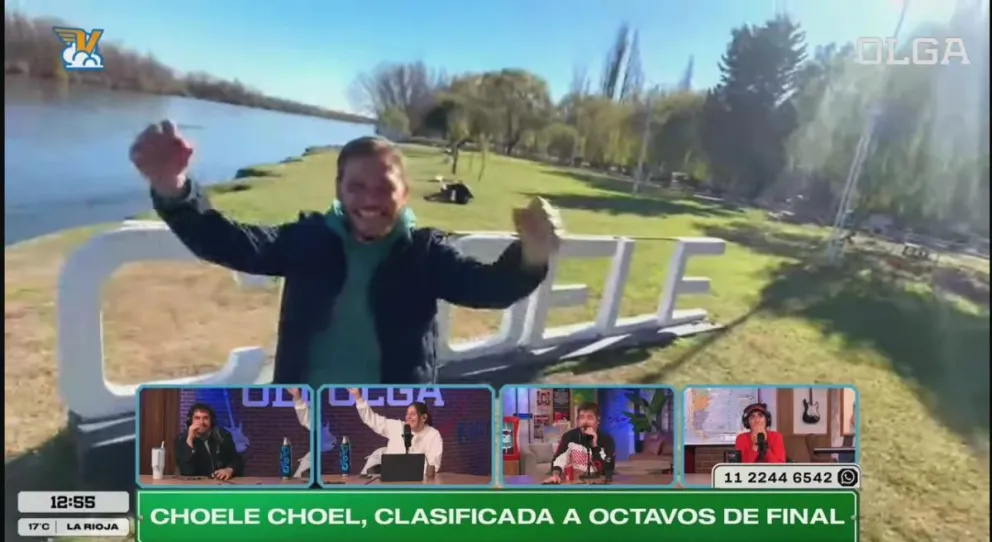 Captura de la transmisión de “Soñé que volaba”, por el canal de streaming Olga, donde Choele Choel se clasificó a octavos. 