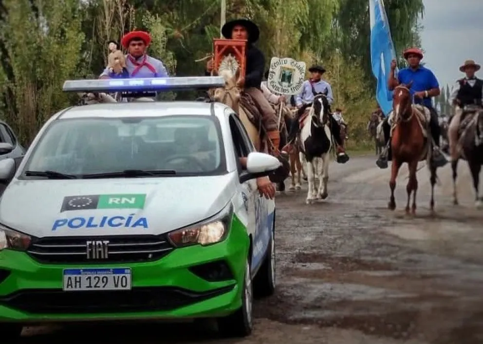 La Policía de Río Negro desplegará 120 efectivos durante el fin de semana para reforzar la seguridad durante la festividad ceferiniana en Chimpay. Foto: gentileza.
