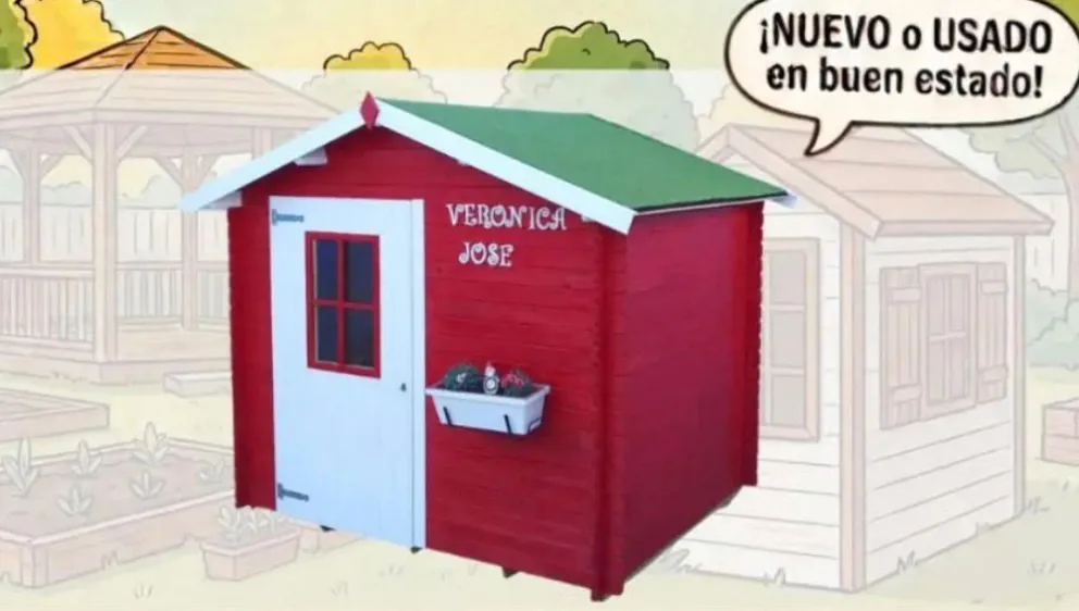 Buscan conseguir una casita de madera como la imagen.