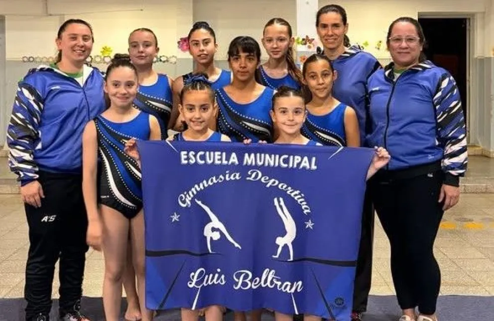 Las ocho gimnastas de Luis Beltrán competirán con la Selección de Río Negro del 1 al 3 de octubre en Plottier. Foto: gentileza.